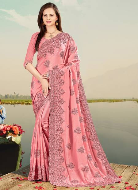 Gajari FIRSTCRY Designer Fancy Party Wear Chinon Heavy Resham Embroidery With Stone Work Saree Collection 5218